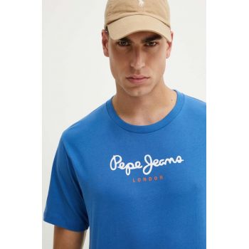 Pepe Jeans tricou din bumbac Eggo barbati, cu imprimeu