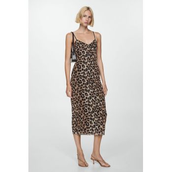 Rochie dreapta cu animal print Leo