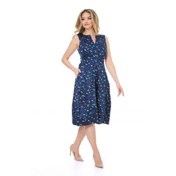 Rochie midi cu buzunare laterale