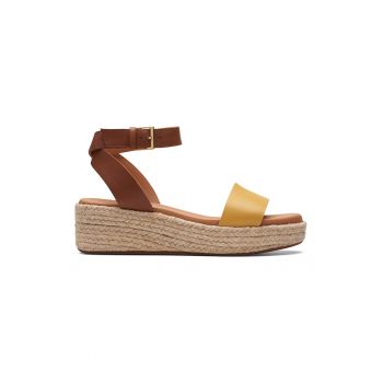 Sandale din piele cu talpa wedge