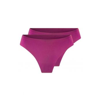 Set de chiloti tanga uni fara cusaturi - 2 perechi