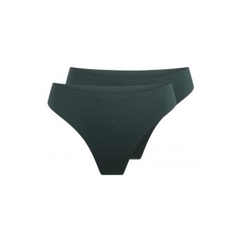 Set de chiloti tanga uni fara cusaturi - 2 perechi