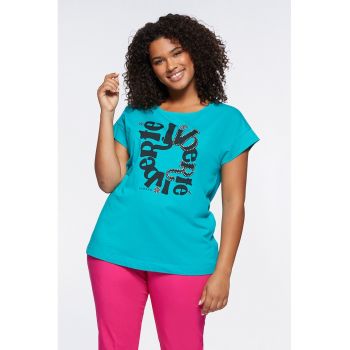 Tricou de bumbac cu imprimeu text