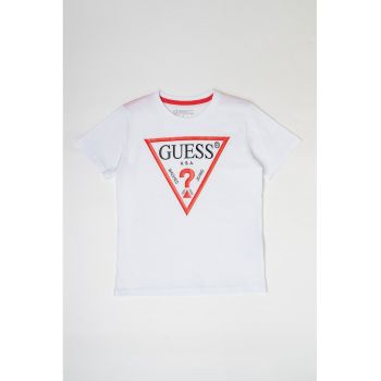 GUESS - Tricou de bumbac organic cu imprimeu logo