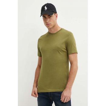 United Colors of Benetton tricou din bumbac barbati, culoarea verde, neted