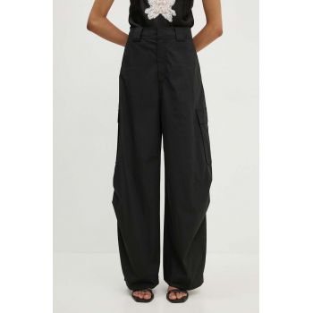 A.L.C. pantaloni Brie femei, culoarea negru, lat, high waist, 2PANT01031