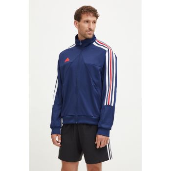 adidas bluza Tiro barbati, culoarea albastru marin, cu imprimeu, IY2068