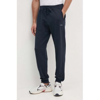 Aeronautica Militare pantaloni de trening din bumbac culoarea albastru marin, neted, PF945F511