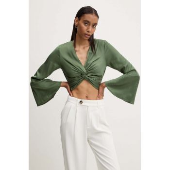 Answear Lab bluza femei, culoarea verde, neted