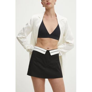 Answear Lab fustă pantaloni culoarea negru, neted, high waist