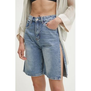 Answear Lab pantaloni scurti jeans femei, neted, high waist