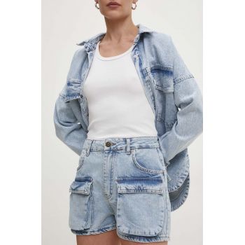 Answear Lab pantaloni scurti jeans femei, neted, high waist