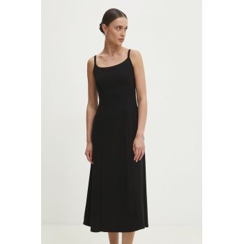 Answear Lab rochie culoarea negru, midi, evazati