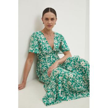 Answear Lab rochie culoarea verde, maxi, evazati