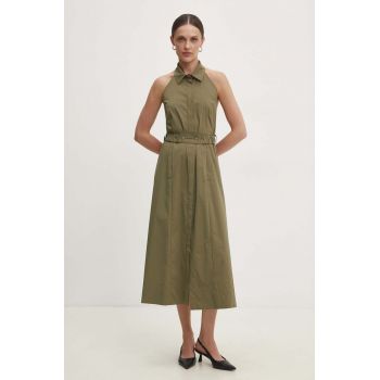 Answear Lab rochie culoarea verde, midi, evazati