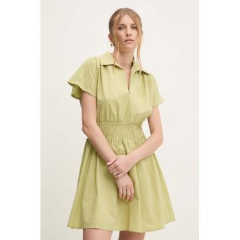 Answear Lab rochie din bumbac culoarea verde, mini, evazati