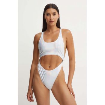 Drivemebikini costum de baie dintr-o bucată Stana Shine culoarea argintiu, cupa moale