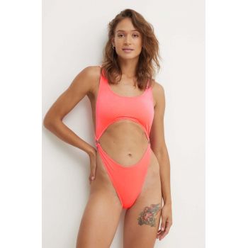 Drivemebikini costum de baie dintr-o bucată Stana Velvet culoarea roz, cupa usor rigidizata