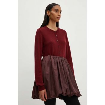 Herskind cardigan din casmir Roselle culoarea bordo, light, 5241969