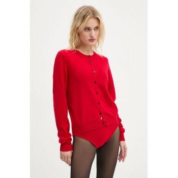 Herskind cardigan din casmir Roselle culoarea rosu, light, 5241969