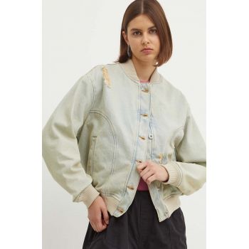 Hugo Blue jachetă bomber din denim de tranzitie, oversize, 50517288