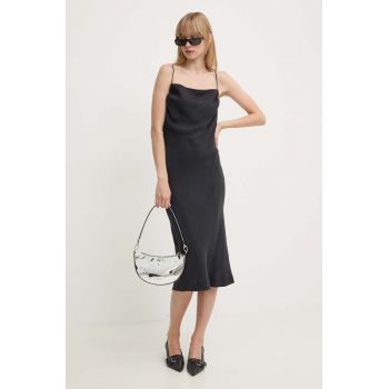 IRO rochie culoarea negru, midi, drept, WP33SORPHEA