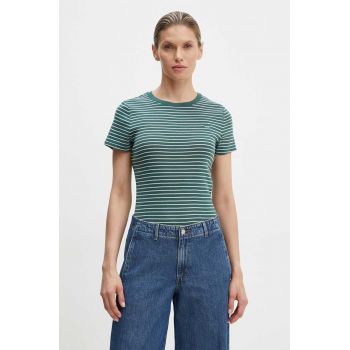 Levi's tricou din bumbac femei, culoarea verde, 000KK