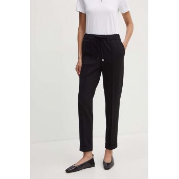 Liviana Conti pantaloni femei, culoarea negru, drept, high waist, CNTI86