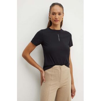 Liviana Conti tricou din bumbac femei, culoarea negru, F4WW72