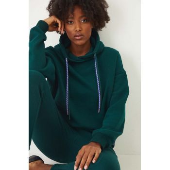 Medicine bluza femei, culoarea verde, neted