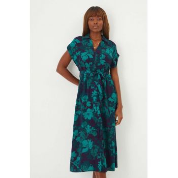 Medicine rochie culoarea verde, midi, evazati