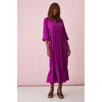 Medicine rochie culoarea violet, maxi, evazati