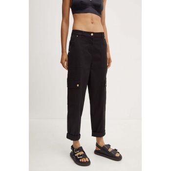 MICHAEL Michael Kors pantaloni femei, culoarea negru, drept, high waist