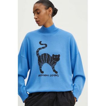 Moschino Jeans pulover de lana femei, light, cu turtleneck, 0912.8203