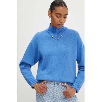 Moschino Jeans pulover din amestec de lana femei, cu turtleneck, 0906.8204