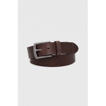 Pepe Jeans curea de piele PALMER BELT barbati, culoarea maro, PM021024