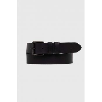 Pepe Jeans curea de piele TATE BELT barbati, culoarea negru, PM021028