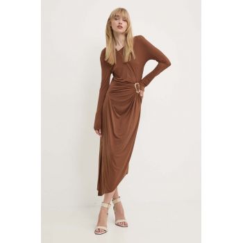 Stine Goya rochie culoarea maro, maxi, mulata, SG5901