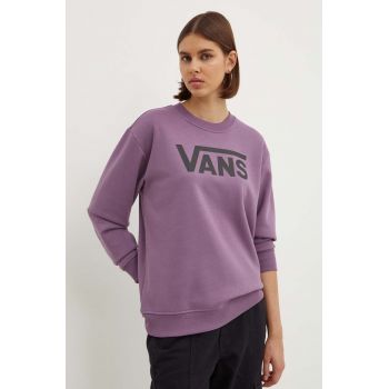 Vans bluza femei, culoarea violet, cu imprimeu, VN000A5QCIF1