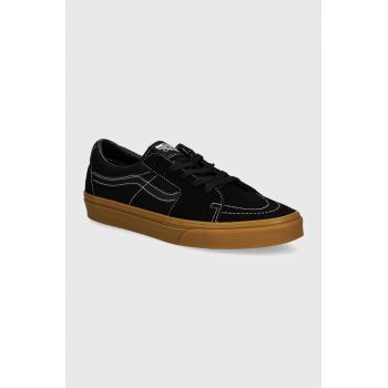 Vans tenisi din piele intoarsa SK8-Low culoarea negru, VN0009QRCJJ1