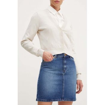 A.P.C. fusta jeans jupe standard culoarea albastru marin, mini, drept, COGZU.F06094