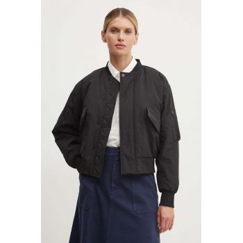 A.P.C. geaca bomber blouson haley femei, culoarea negru, de tranzitie, PSAIY.F02843