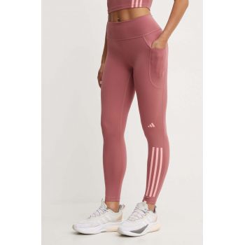 adidas Performance leggins de alergare Daily Run culoarea roz, cu imprimeu, IX0272