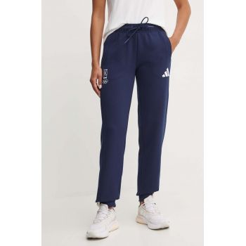 adidas Performance pantaloni de trening Polska culoarea albastru marin, cu imprimeu, JF9047