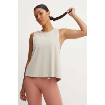 adidas Performance top de yoga Studio Yoga culoarea bej, IX0452