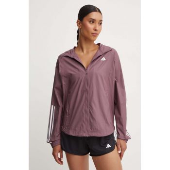 adidas Performance windbreaker Hyperglam culoarea violet, de tranzitie, oversize, IX3213