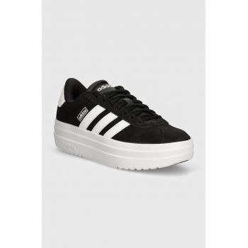 adidas sneakers din piele intoarsă Vl Court culoarea negru, IH9995