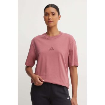 adidas tricou din bumbac All SZN femei, culoarea roz, IY6786