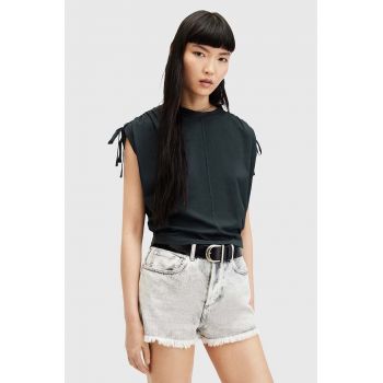 AllSaints bluza din bumbac CASSIE TEE femei, culoarea negru, neted, W157JA