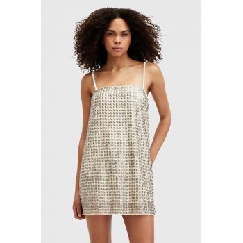 AllSaints rochie OPELINE EMB DRESS culoarea auriu, mini, drept, W008DA